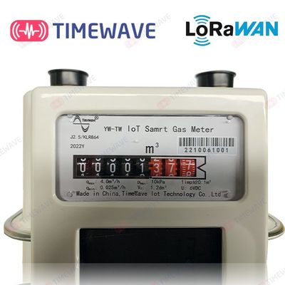 El metro de gas elegante seguro LoRaWAN inalámbrico basó 1,6/2,5/4.0m3/H
